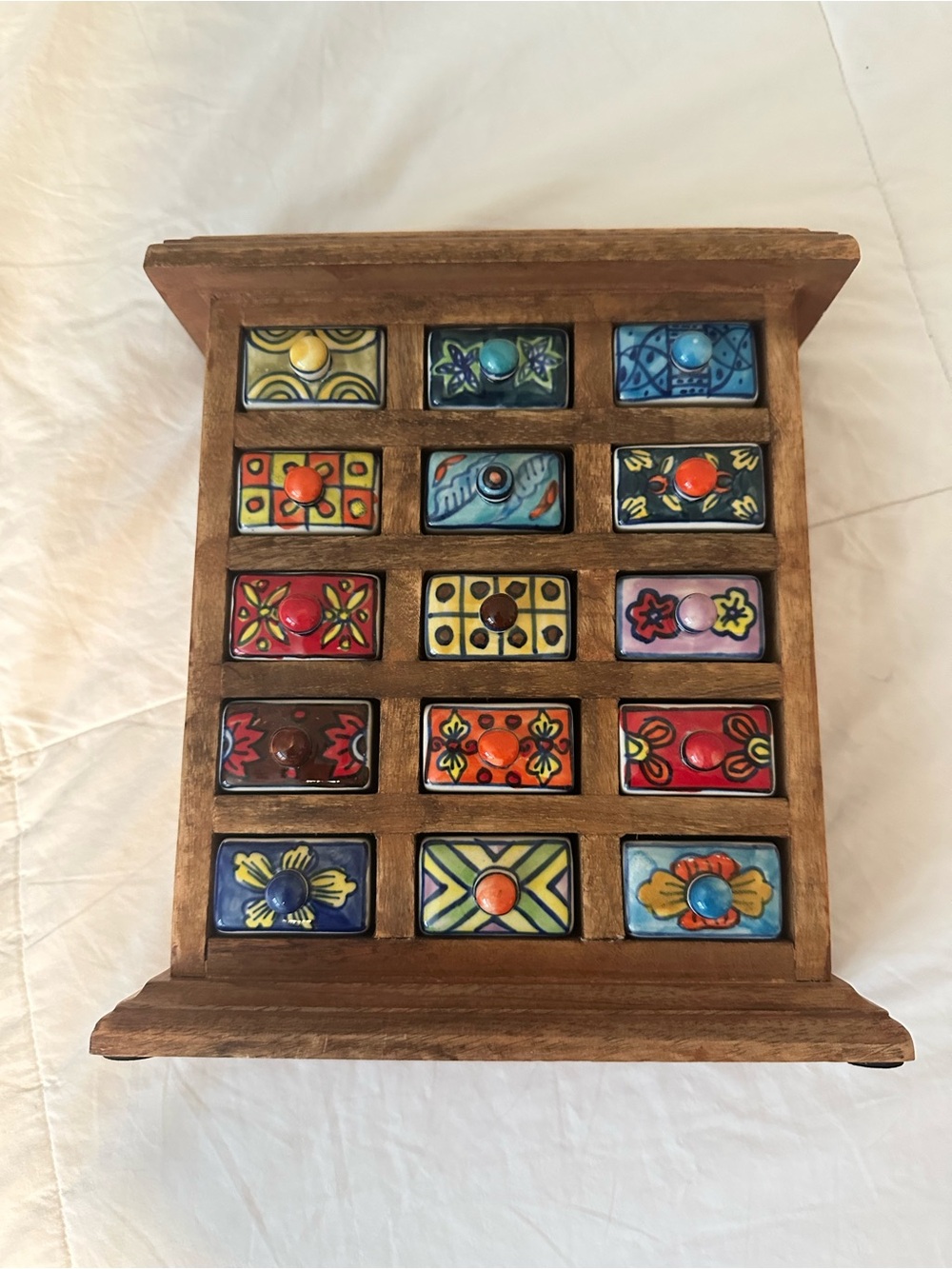 NWOT COST PLUS WORLD MARKET Wooden Ceramic Drawers Organizer